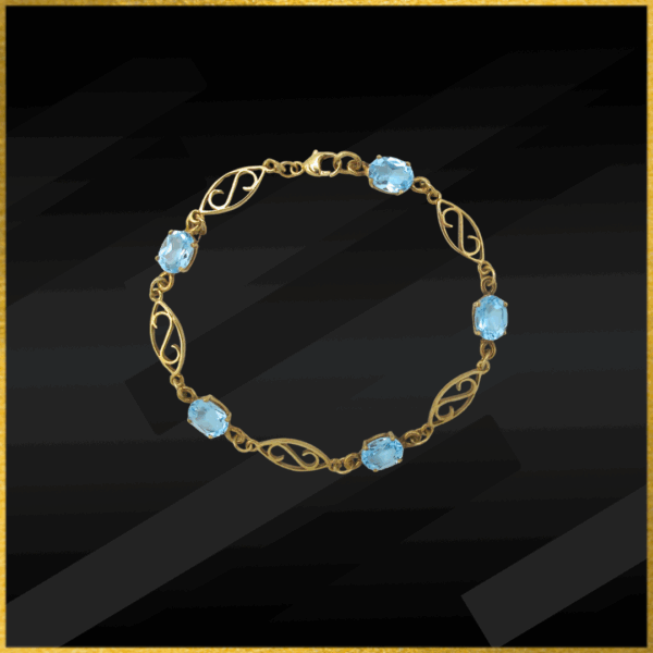 9 Carat Yellow Gold Blue Topaz Bracelet