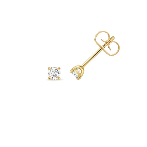 9 carat yellow gold lab grown diamond earrings