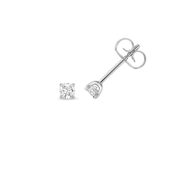 9 carat white gold lab grown diamond stud earrings
