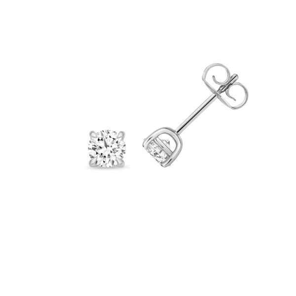 9ct white gold lab grown diamond stud earrings