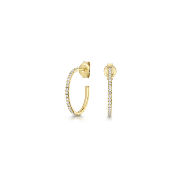 9 carat yellow gold lab grown diamond hoop earrings