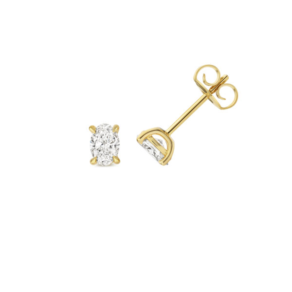 18 carat yellow gold lab grown diamond earrings