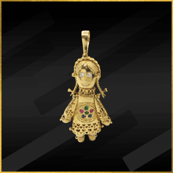 9 Carat Yellow Gold Ragdoll Pendant