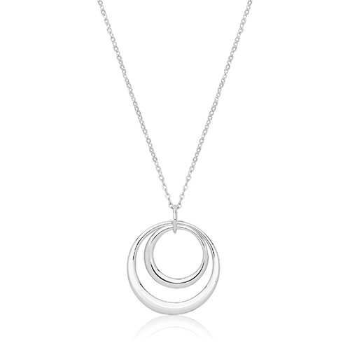 Silver cz Circle pendant and Chain