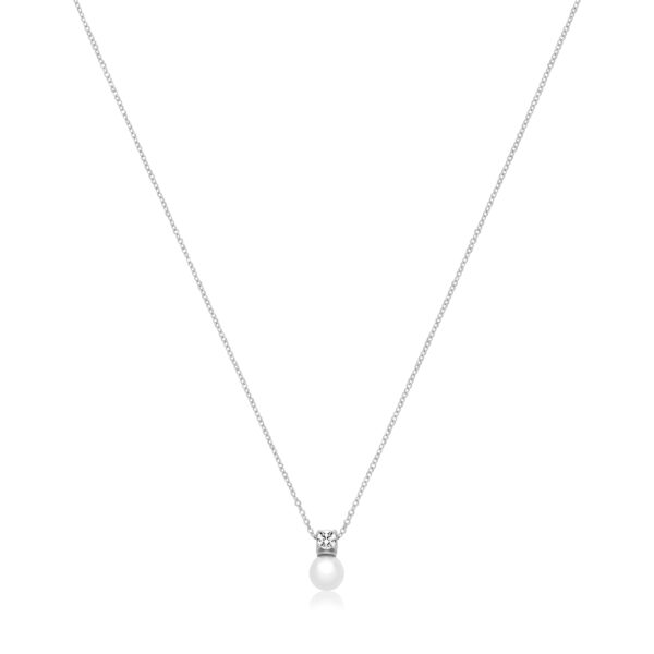 Silver Freshwater Pearl Pendant And Chain