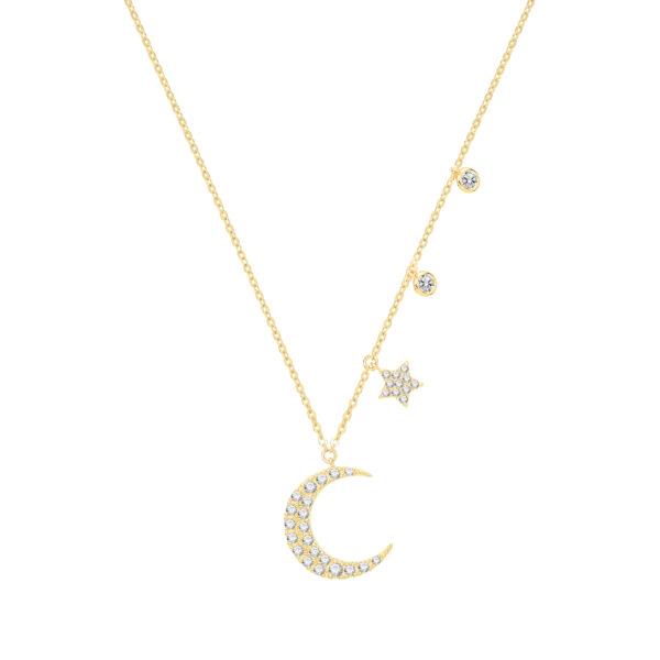 9ct Yellow Gold Moon And stars Necklet