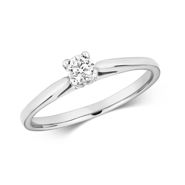 9 carat white gold diamond solitaire ring