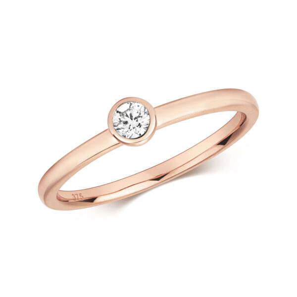 9 carat rose gold diamond ring