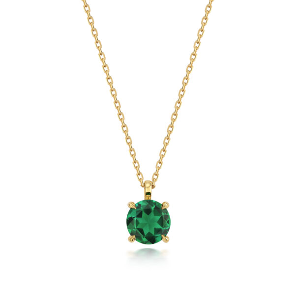 9 carat yellow gold emerald pendant and chain