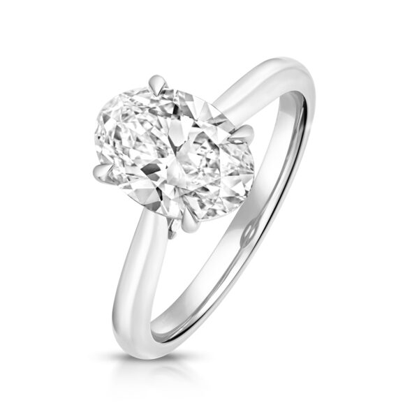 Laboratory Grown Oval Diamond Ring 2 Carat