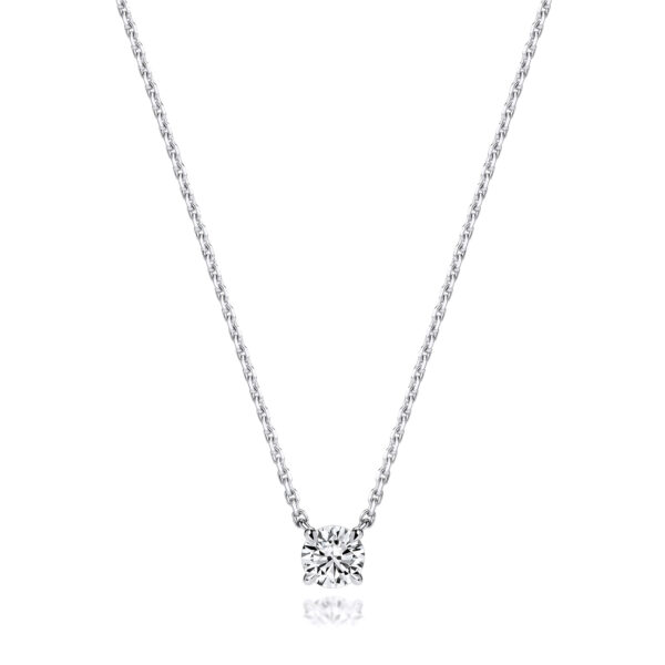 18ct White Gold Lab Grown Pendant And Chain