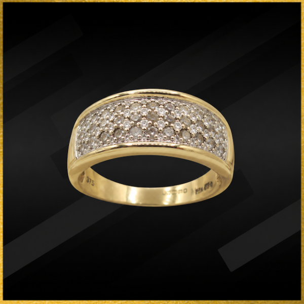 9 carat yellow gold diamond ring