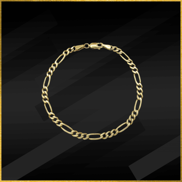 9 Carat Yellow Gold Figaro Bracelet
