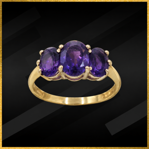 9 carat yellow gold amethyst ring