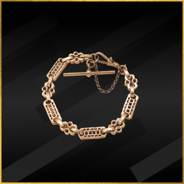9 carat rose gold stars and bars bracelet