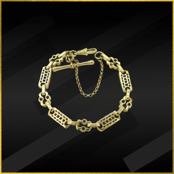 9 carat gold stars and bars bracelet
