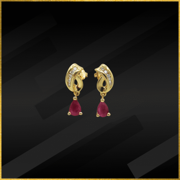 9 Carat Gold Ruby And Diamond Earrings