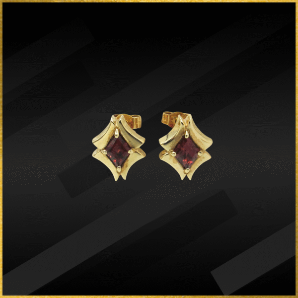 9 Carat Gold Garnet Earrings