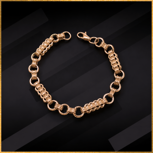 9 carat rose gold stars and bars style bracelet