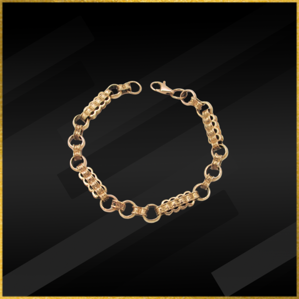9 carat rose gold stars and bars style bracelet