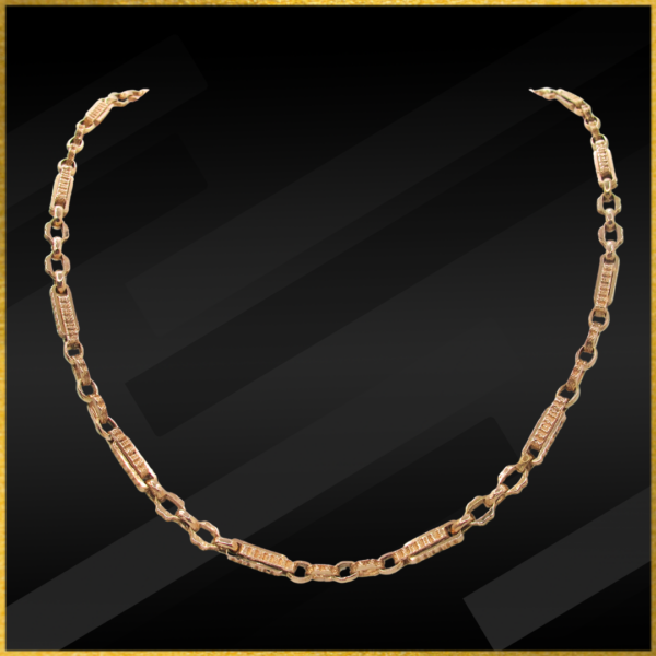 9 carat rose gold stars and bars style chain