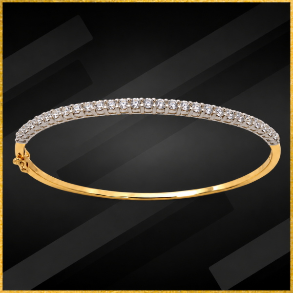 18 carat yellow gold diamond bangle