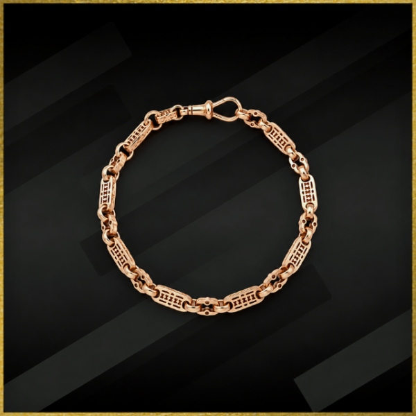 9 carat rose gold stars and bars bracelet