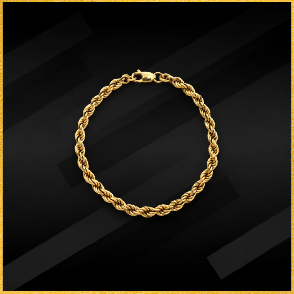 9 carat yellow gold rope bracelet
