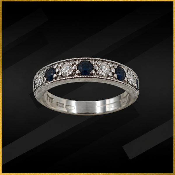 18 Carat White Gold Sapphire And Diamond Ring