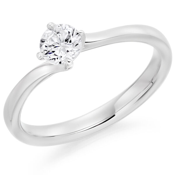 lab groen diamond twist solitaire ring