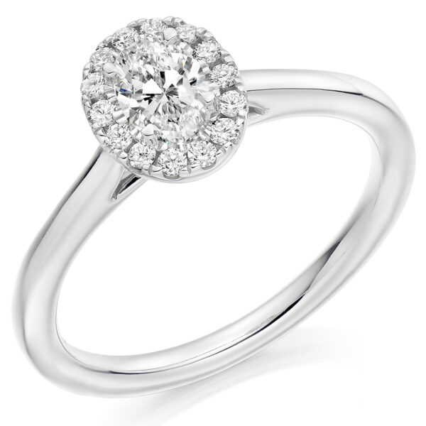 lab grown oval halo diamond ring