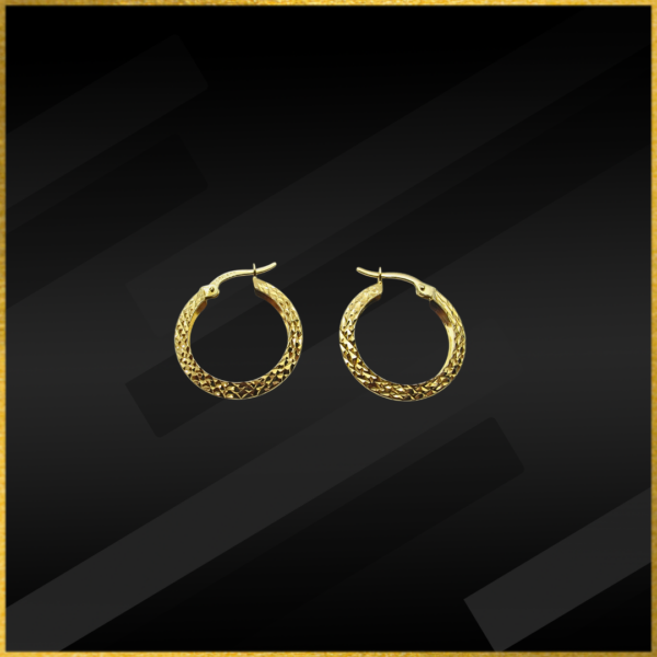 9 carat gold patterned hoop earrings
