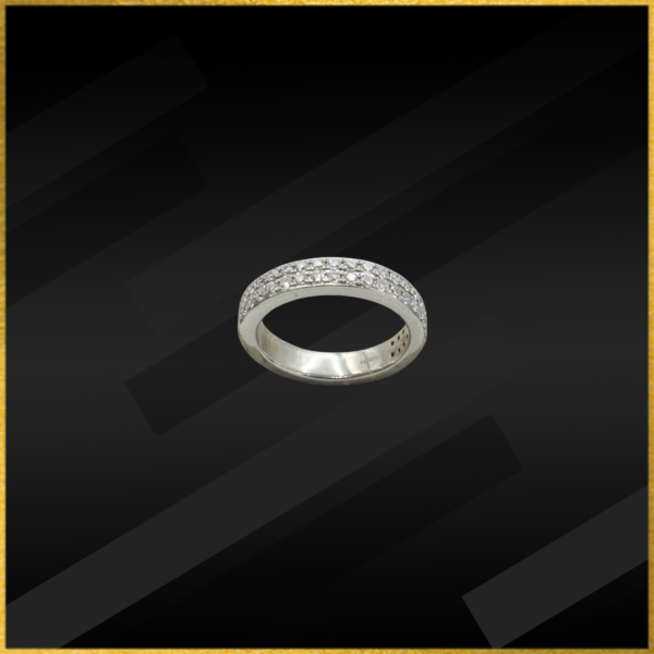 platinum diamond two row ring