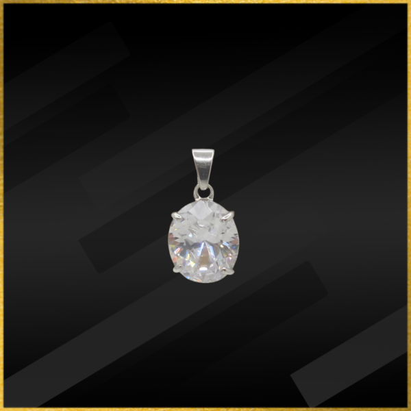 9 carat white gold CZ pendant