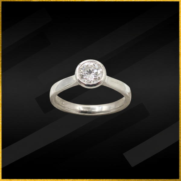 Platinum diamond solitaire ring