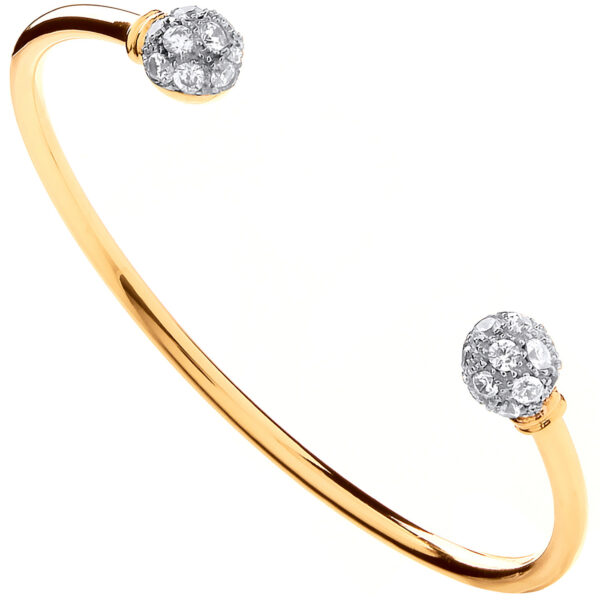 9ct Yellow Gold Cz Torque Bangle