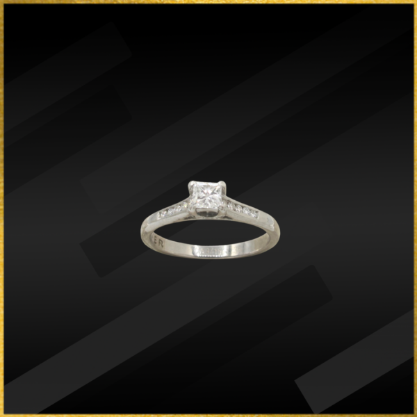 18 carat white gold diamond ring.