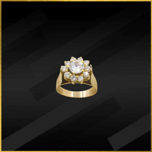 9 carat yellow gold cubic zirconia ring