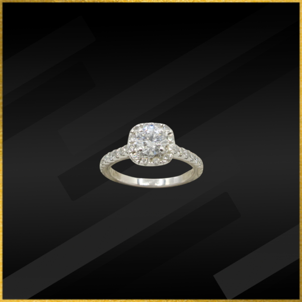 18 carat white gold lab grown diamond ring