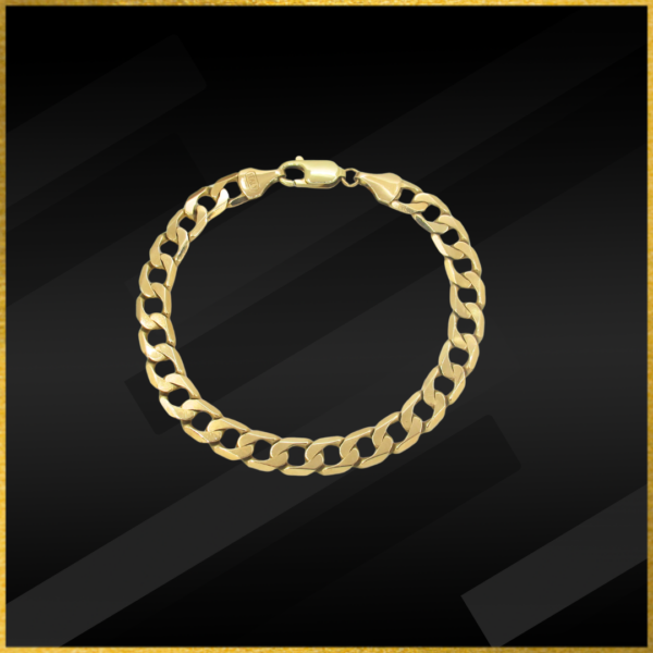9 carat yellow gold curb bracelet