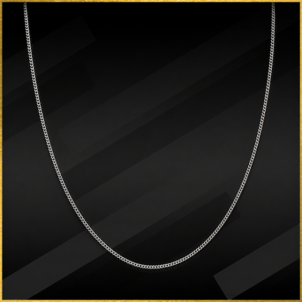 9 carat white gold fine curb chain