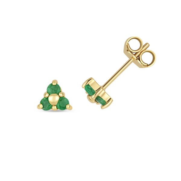 9ct gold emerald stud earrings