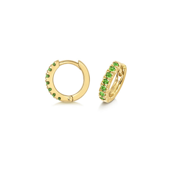 9ct Tsavorite Hoop Earrings