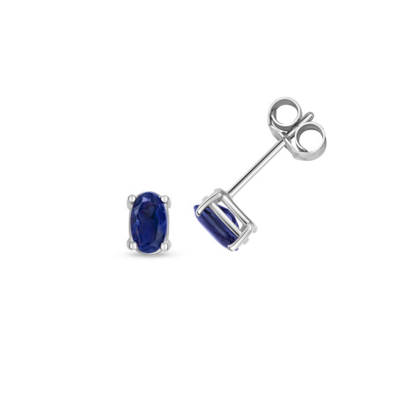 9 carat white gold sapphire stud earrings