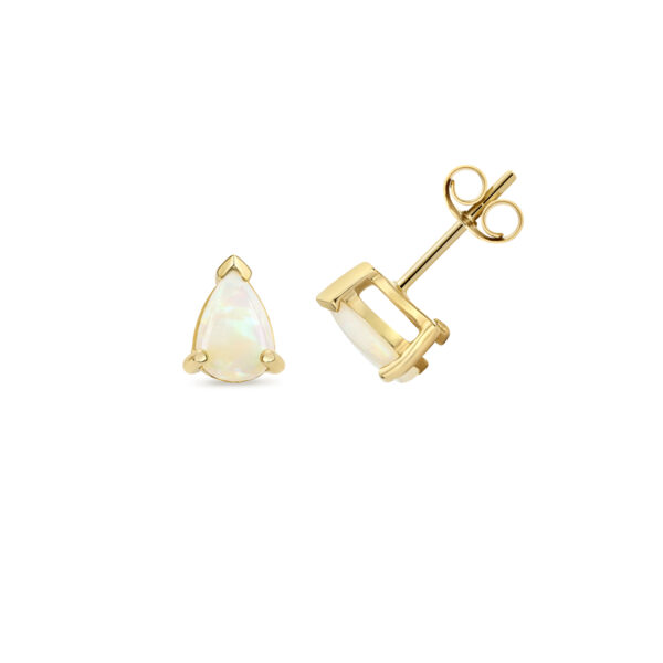 9 carat yellow gold opal pear shape earrings