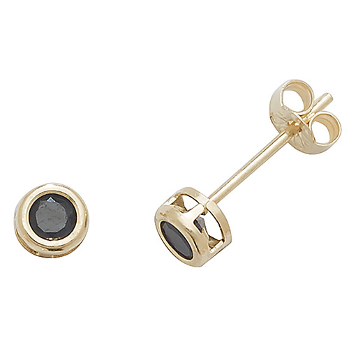 9 carat yellow gold sapphire stud earrings