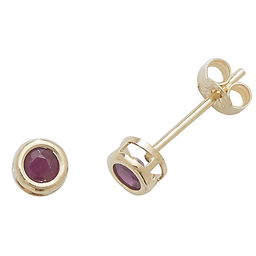 9 carat gold ruby earrings