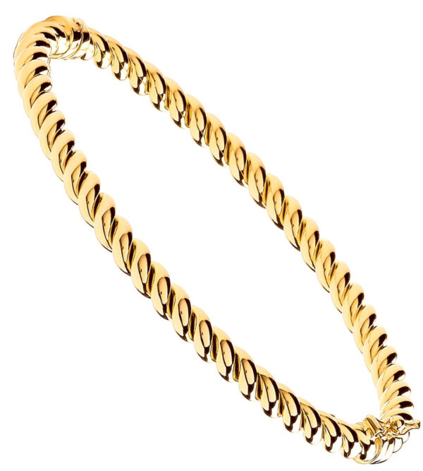 9 carat yellow gold twist bangle
