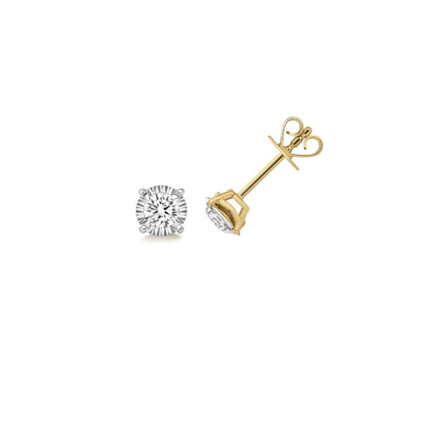 Lab Grown Diamond Illusion Set Std Earrings
