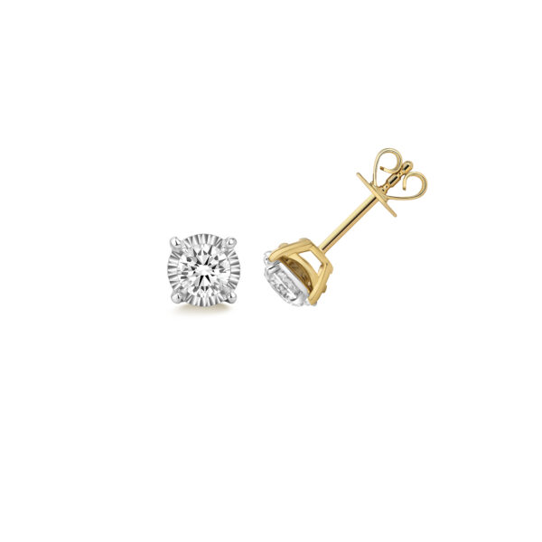 Lab Grown Diamond Illusion Set Stud Earrings